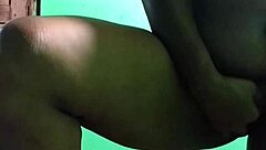 the indian horny milf wife uses an umbrella in her solo play