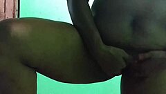 the indian horny milf wife uses an umbrella in her solo play