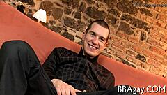 In this free gay porn, a guy shows off his large rod