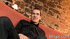 In this free gay porn, a guy shows off his large rod