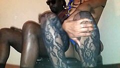 Ebony Slut Sucks Big Black Cock in Intense Action