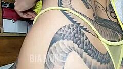 Tattooed Brazilian Woman Seductively Shows Off Her Sensual Body