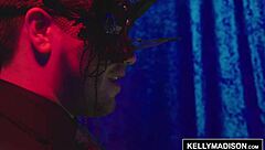 Kelly Madison and Audrey Royal, perky young 18+ masked babes, get covered in hot cumshots.