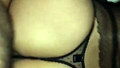 The hot housewife bends over in lingerie for doggystyle with her big ass.