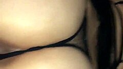 The hot housewife bends over in lingerie for doggystyle with her big ass.