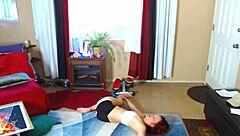 aurora willow leg stretching with big ass