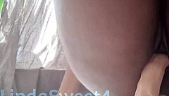 i watch my ebony belle getting her pussy pounded by a big dildo on the floor