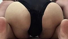 Sexy neighbor bends over for hardcore doggystyle blowjob.