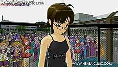 anime girl fights with ryona ballbusting in hentai mmd