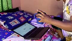 Fuck me if you can, ebony babe with wet pussy gets fingered