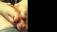 Asian babe gives nice handjob.