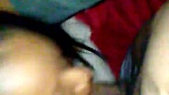 Ebony beauty performs deepthroat blowjob on monster cock