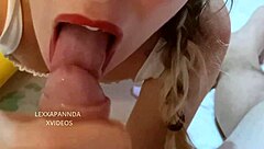 cute teen with pigtails gives horny pov blowjob and deepthroat, letting me record