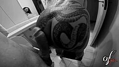 can you handle this tattooed brunette with huge ass and big boobs teasing your cock?