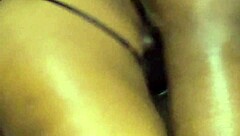 Ebony surprise delivers big tit blowjob and ass play