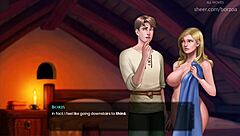 Huge Boobs Blonde Inserts Small Wooden Dildo into Her Shaved Pussy