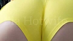 Watch me show off to my WhatsApp group with a thong in my pussy?