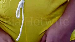 Watch me show off to my WhatsApp group with a thong in my pussy?