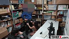 i'm the teen thief, punished with blowjob on monster cock at work, oh no!