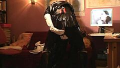 Roxina fucks her ass in rubber intensely!