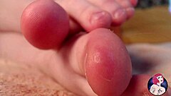 Bbw indulges in foot fetish play. Her big ass shakes with every move in solo.