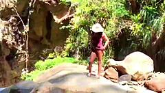 i'm lilyan, masturbatin' by the river with my dildo