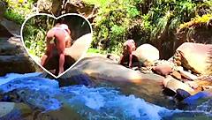 i'm lilyan, masturbatin' by the river with my dildo