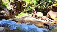 i'm lilyan, masturbatin' by the river with my dildo