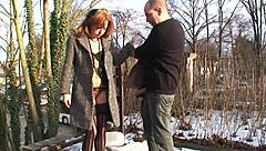 Redhead Woman Gets Wild Fucking Outdoor in Public Spot