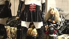 Roxina, the ebony babe, plays with her rubber doll