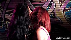Jayden Jaymes and that hot brunette are fucking passionately