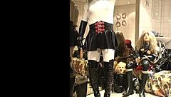 Roxina, the ebony babe, plays with her rubber doll