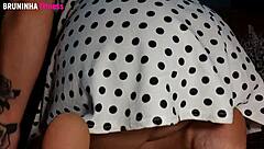 naughty girl jumps with her toys and shows her fetish in amateur black babe style.