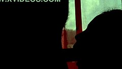 Watch the couple in shadows giving blowjob