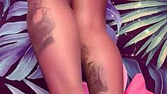 Tease in Pantyhose and Latex Dress