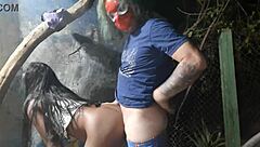 i fuck the young girl at halloween party, her family saw on xvideo