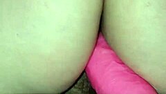 Riding dildo with intense pussy pleasure