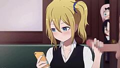 I got a handjob from Hayasaka Ai, and she made me cum all over in this anime hentai.