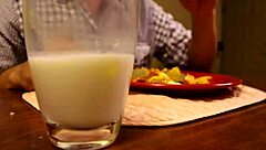 enjoying a tasty snack time