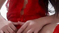 sramidia in lingerie masturbates her wet pussy playfully