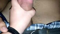 I watch the white teen sucking my thick dick.