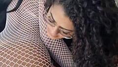 Brunette latina Paula Brandão has natural tits in one-on-one domination