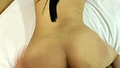 Fat Asian girl bent over in doggystyle POV, rough fucking her big loose ass