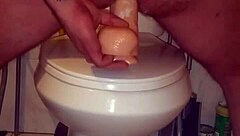 Fun with 2 Huge Dildos in Wild Anal Play