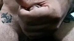 this gay guy has a sexy close-up desire to cum in casual setting