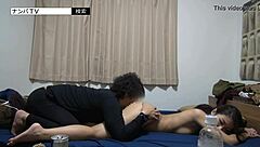 Japanese amateurs deliver steamy blowjob in full uncut action