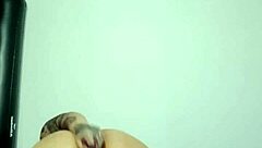 trying my first anal with a glass dildo, feels so good