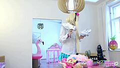 Sweety Plum Cosplay Blonde Licks Shoes for Anal Ravaging