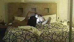 Hey, check out this trio in a hotel with cowgirl riding