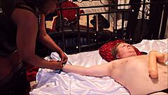 Locked in bondage bed by mistress!